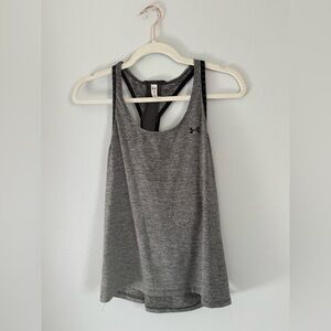 Under Armour Women's Grey Heather Racerback Performance Tank Size Small